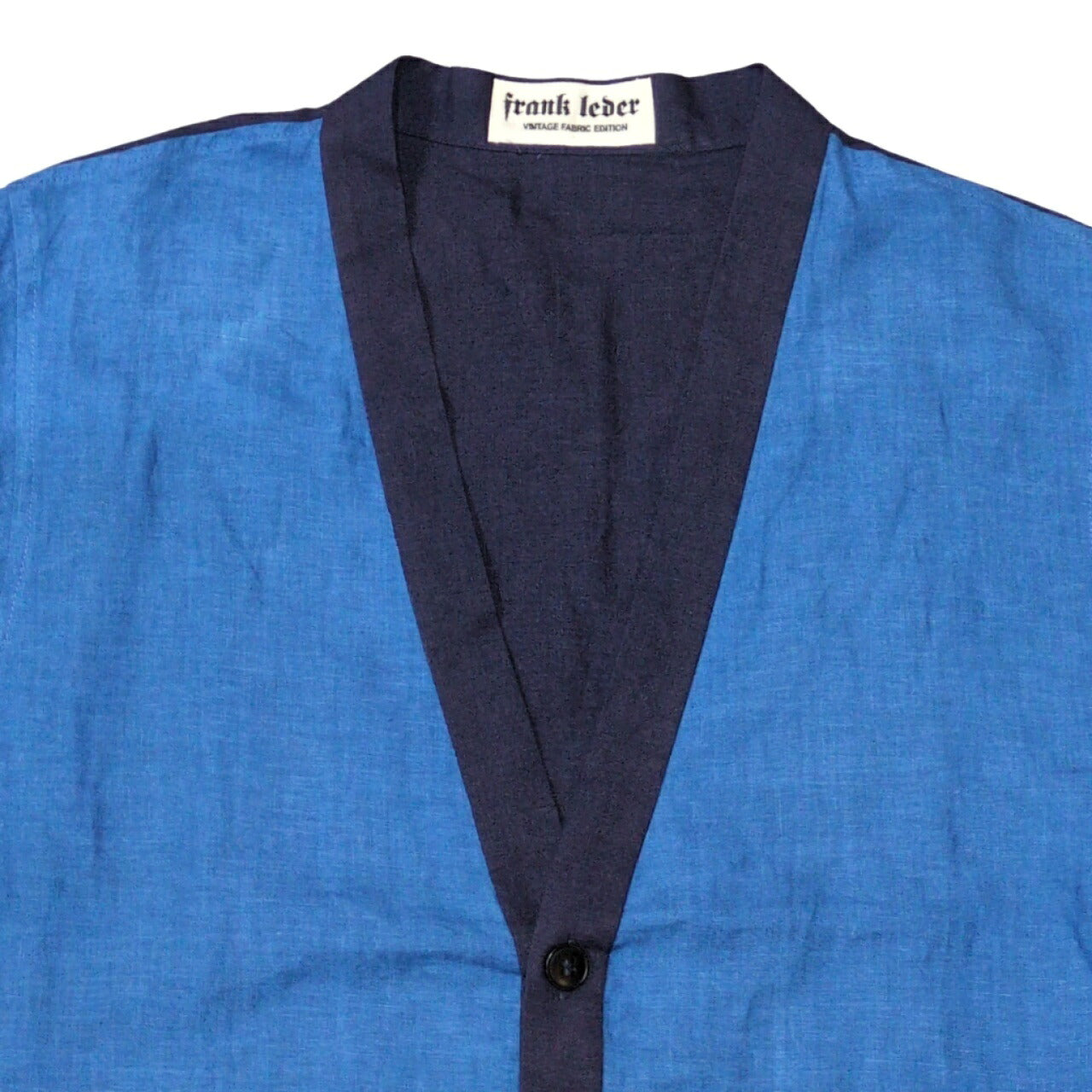 FRANK LEDER Blue Linen German-Made Cardigan Size M