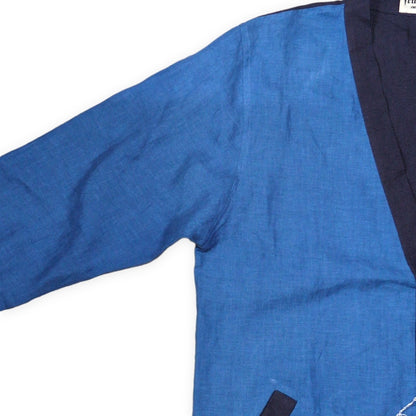 FRANK LEDER Blue Linen German-Made Cardigan Size M