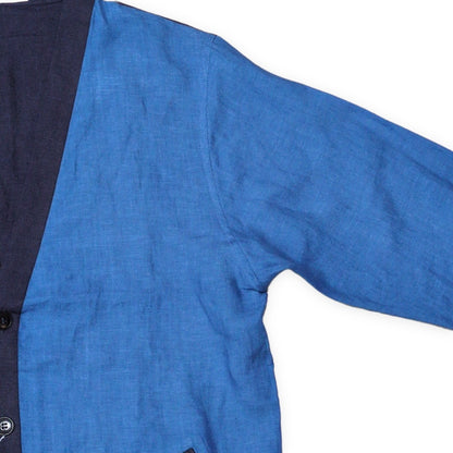 FRANK LEDER Blue Linen German-Made Cardigan Size M