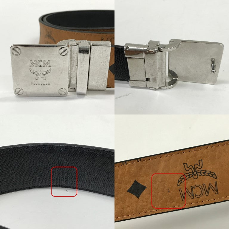 MCM Leather Belt Brown Size ONE SIZE