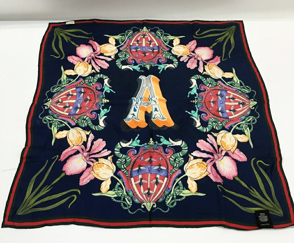 GUCCI Multi Print Scarf Size 83.5x83.5 Size 83.5×83.5