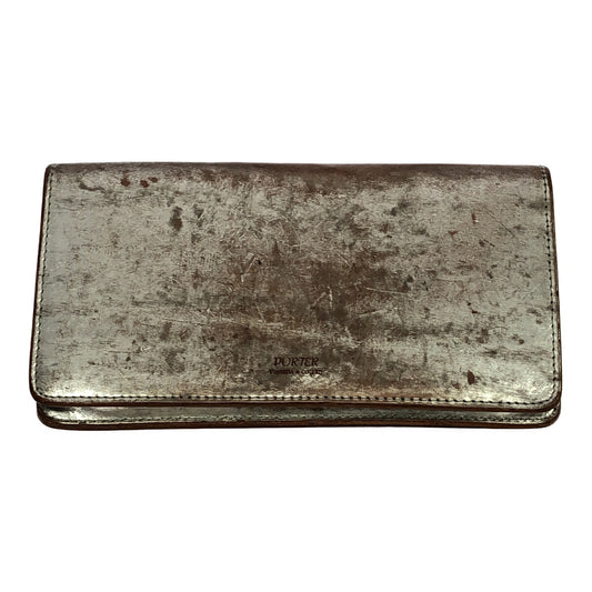 Porter Foil Long Wallet Italian Leather Silver
