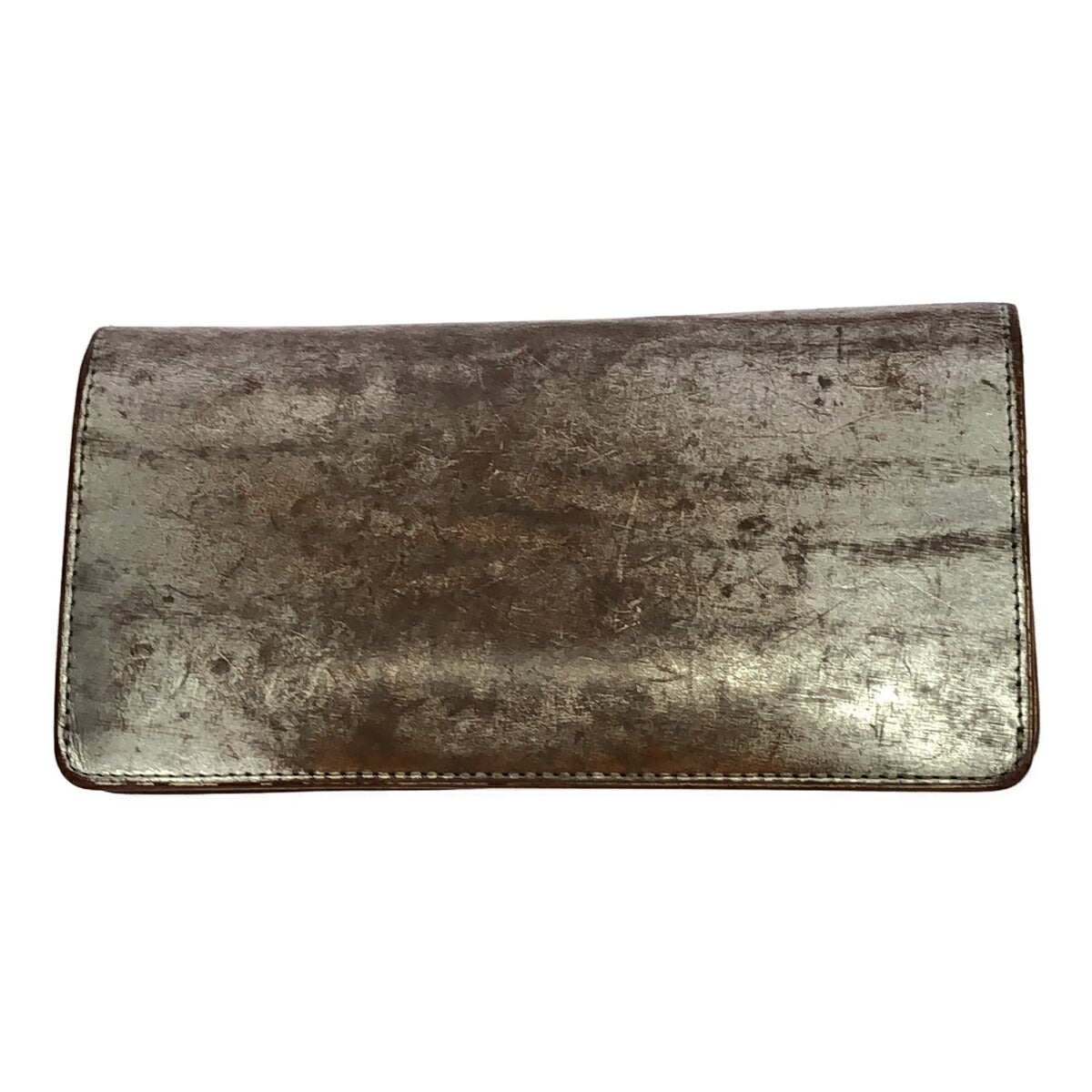 Porter Foil Long Wallet Italian Leather Silver