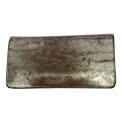 Porter Foil Long Wallet Italian Leather Silver