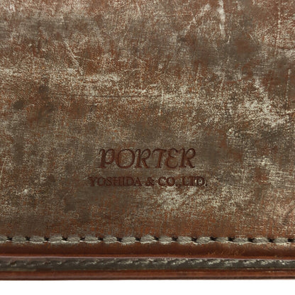 Porter Foil Long Wallet Italian Leather Silver