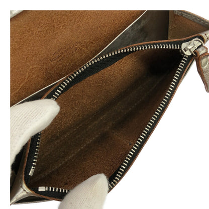Porter Foil Long Wallet Italian Leather Silver