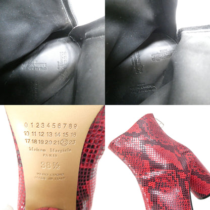 MaisonMargiela Snake Embossed Short Boots Red Size 371/2