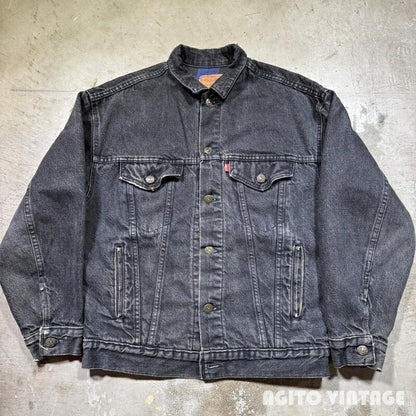 Levi's 80s Flannel Lined Black Denim Size L