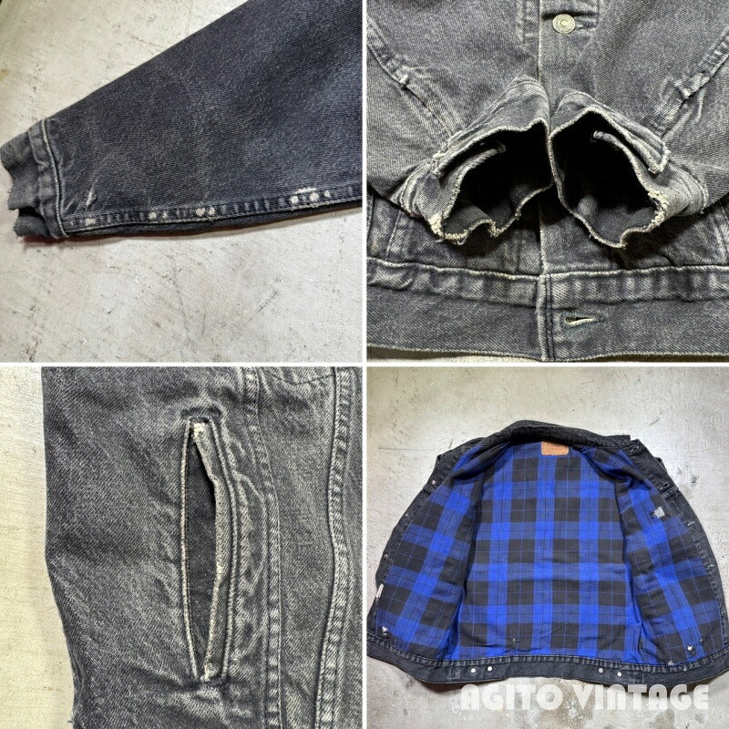 Levi's 80s Flannel Lined Black Denim Size L