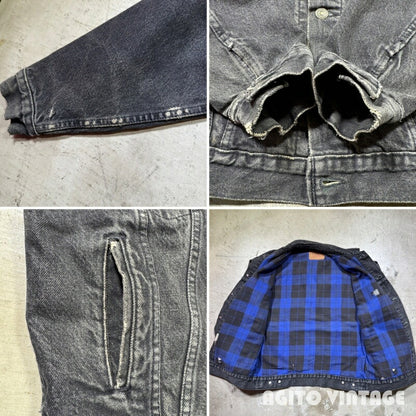 Levi's 80s Flannel Lined Black Denim Size L