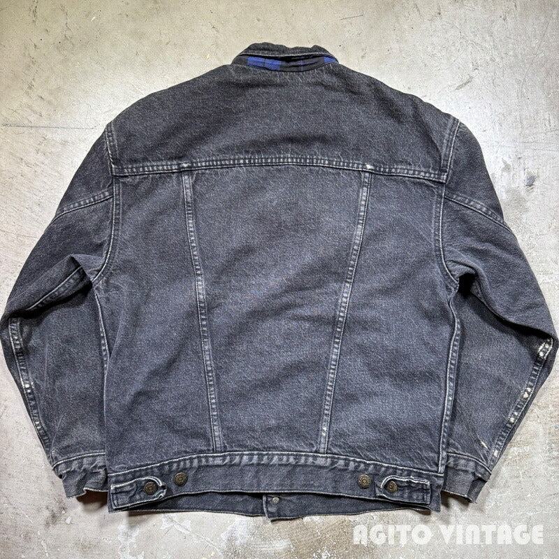 Levi's 80s Flannel Lined Black Denim Size L