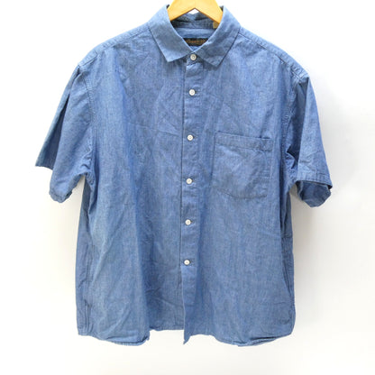 FULLCOUNT 4067 Basic Short Sleeve Chambray Shirt Blue Size L