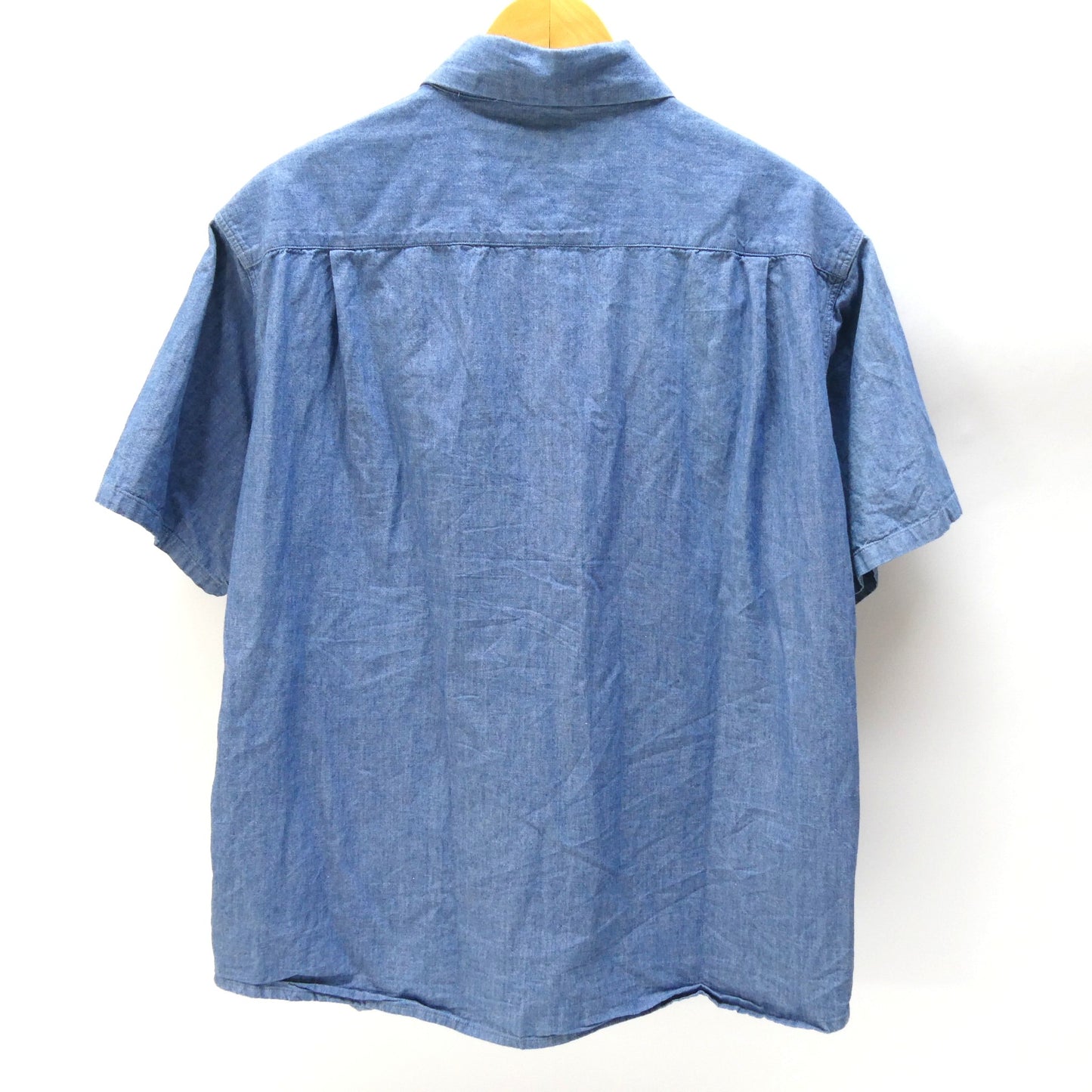 FULLCOUNT 4067 Basic Short Sleeve Chambray Shirt Blue Size L