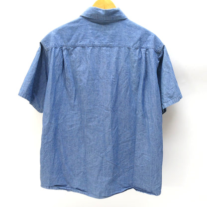 FULLCOUNT 4067 Basic Short Sleeve Chambray Shirt Blue Size L