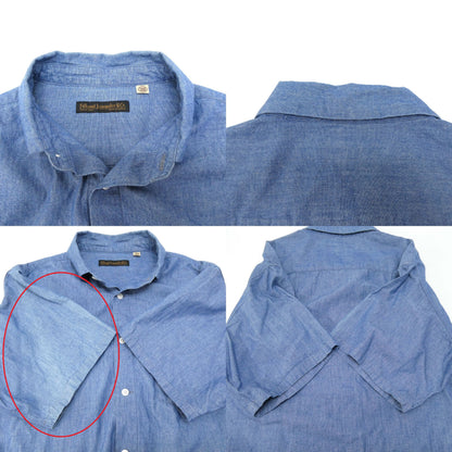 FULLCOUNT 4067 Basic Short Sleeve Chambray Shirt Blue Size L