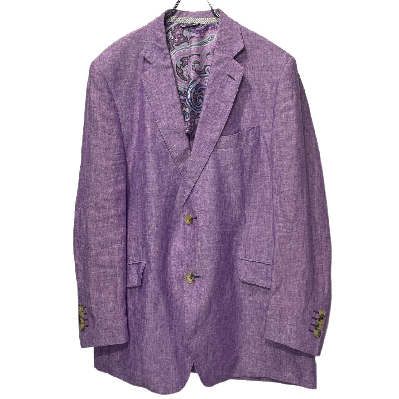 Etro Purple Linen Paisley Tailored Jacket Made in Size 58