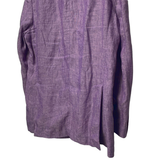 Etro Purple Linen Paisley Tailored Jacket Made in Size 58