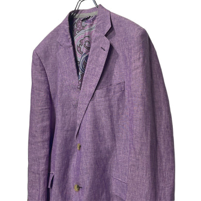 Etro Purple Linen Paisley Tailored Jacket Made in Size 58