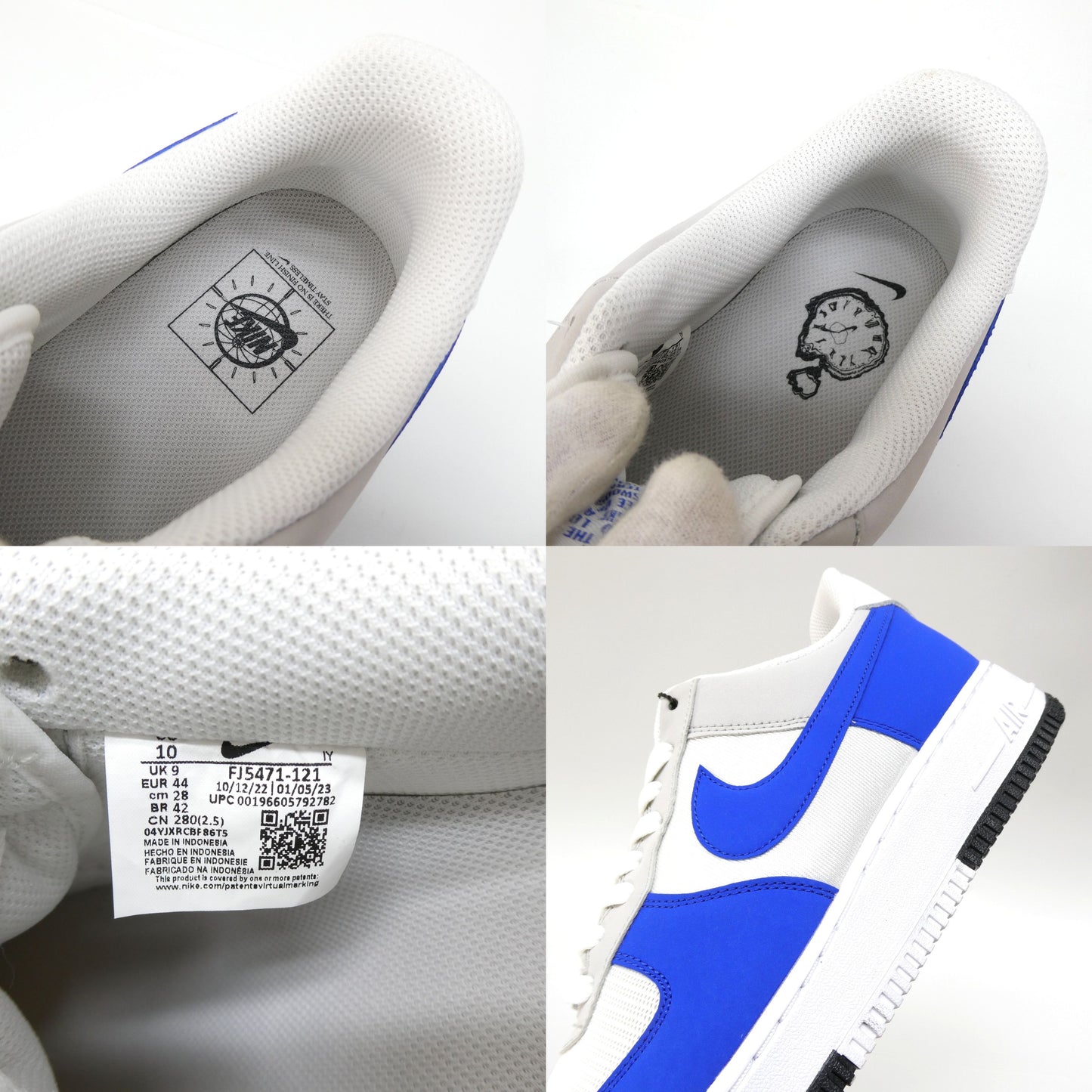 NIKE Air Force 1 07 LV8 Timeless White Blue Gray Sneakers