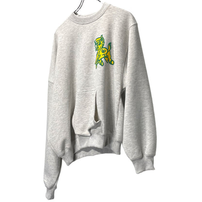 MAGLIANO 24AW Gray Asymmetric Print Sweatshirt Size XS