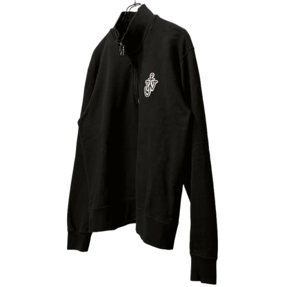 JW Anderson Black Anchor Logo Padlock Half-Zip Size L