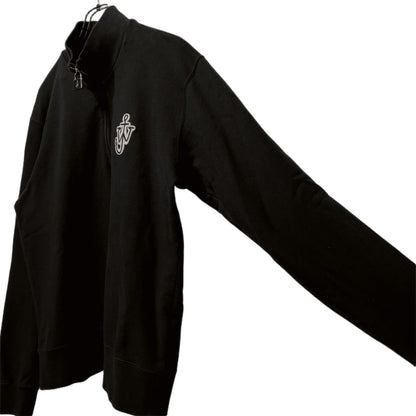 JW Anderson Black Anchor Logo Padlock Half-Zip Size L