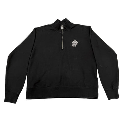JW Anderson Black Anchor Logo Padlock Half-Zip Size L