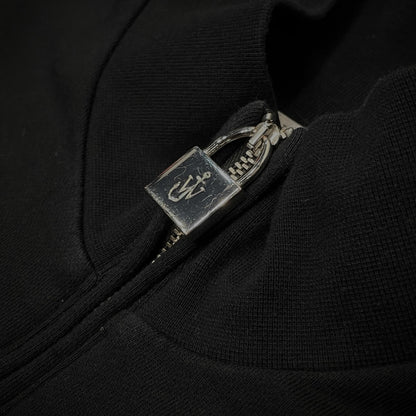 JW Anderson Black Anchor Logo Padlock Half-Zip Size L