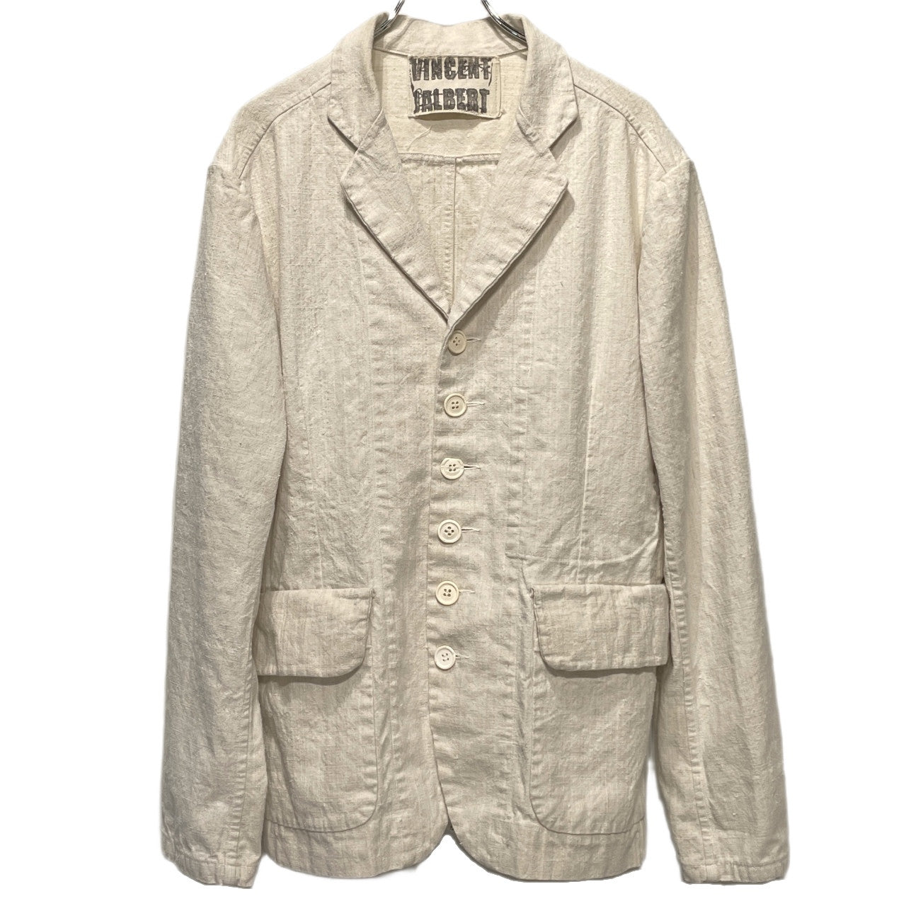 Vintage VINCENT JALBERT French Linen 6-Button Coat Size L
