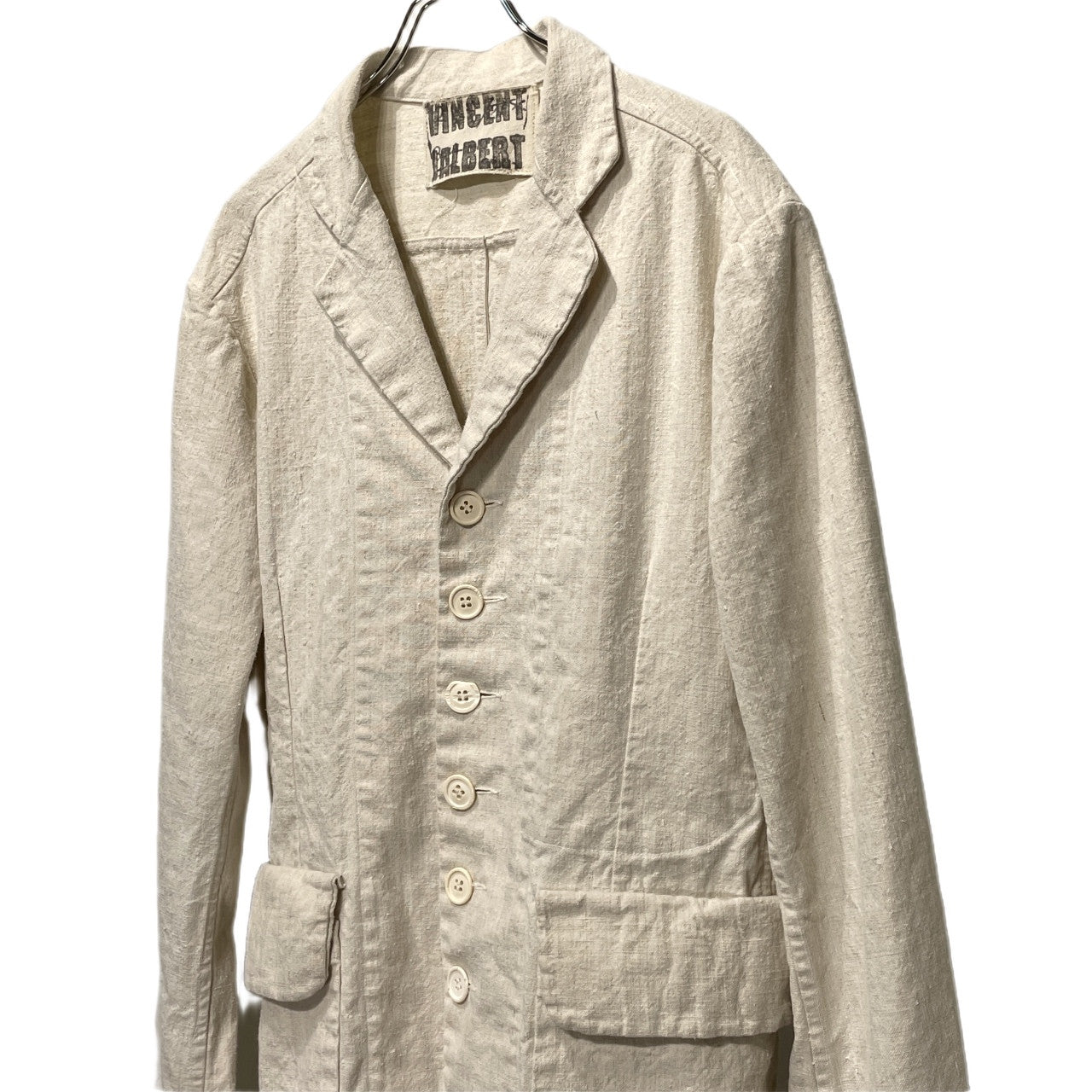 Vintage VINCENT JALBERT French Linen 6-Button Coat Size L