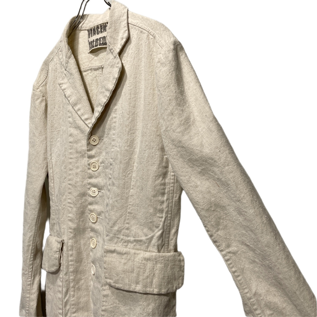 Vintage VINCENT JALBERT French Linen 6-Button Coat Size L