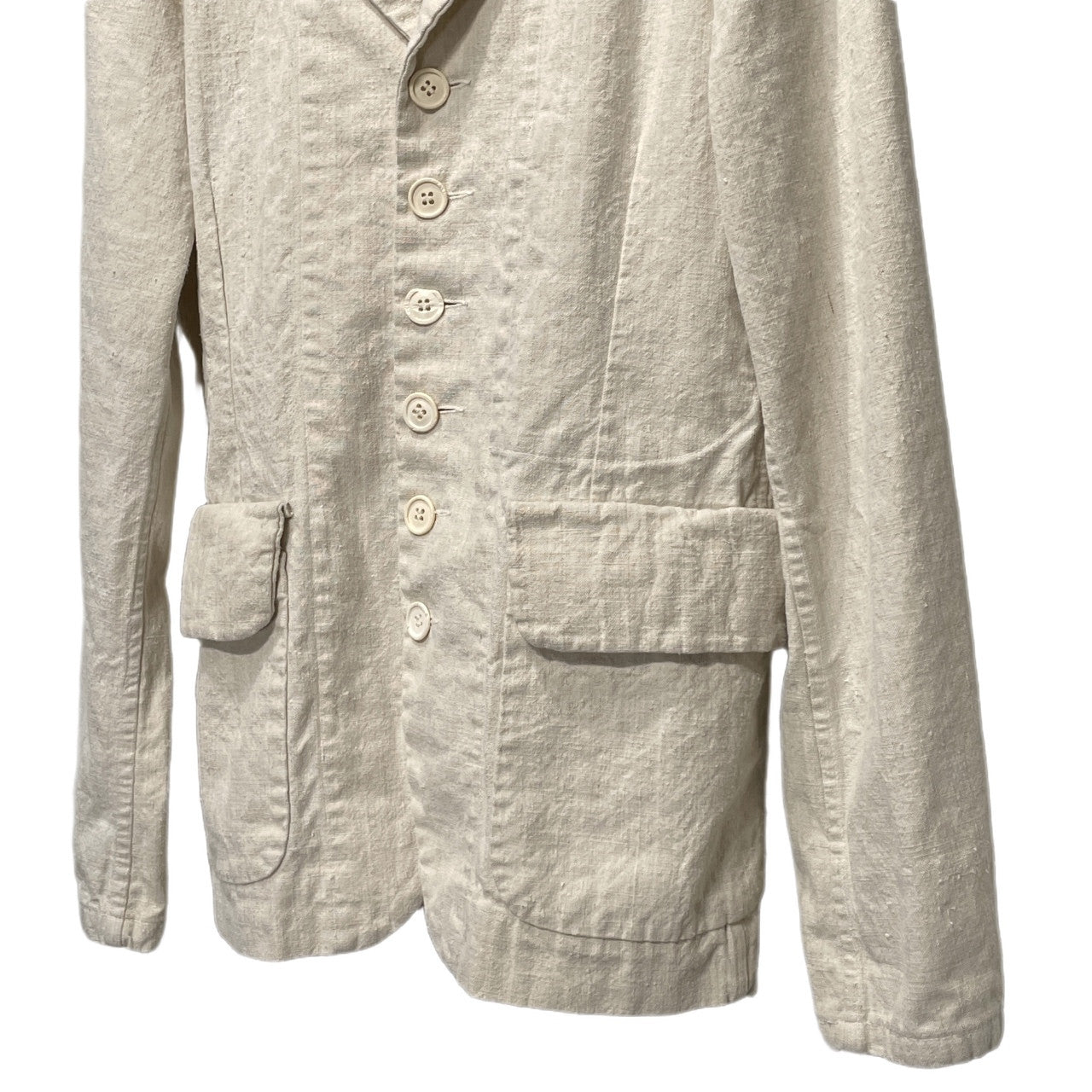 Vintage VINCENT JALBERT French Linen 6-Button Coat Size L