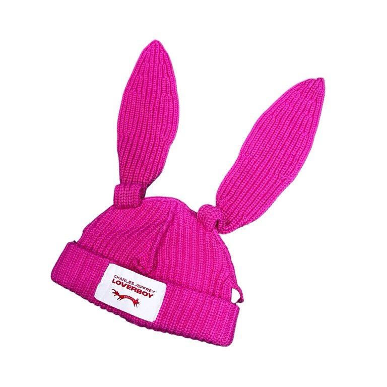 Vintage Charles Jeffrey LOVERBOY Pink Chunky Rabbit Ear