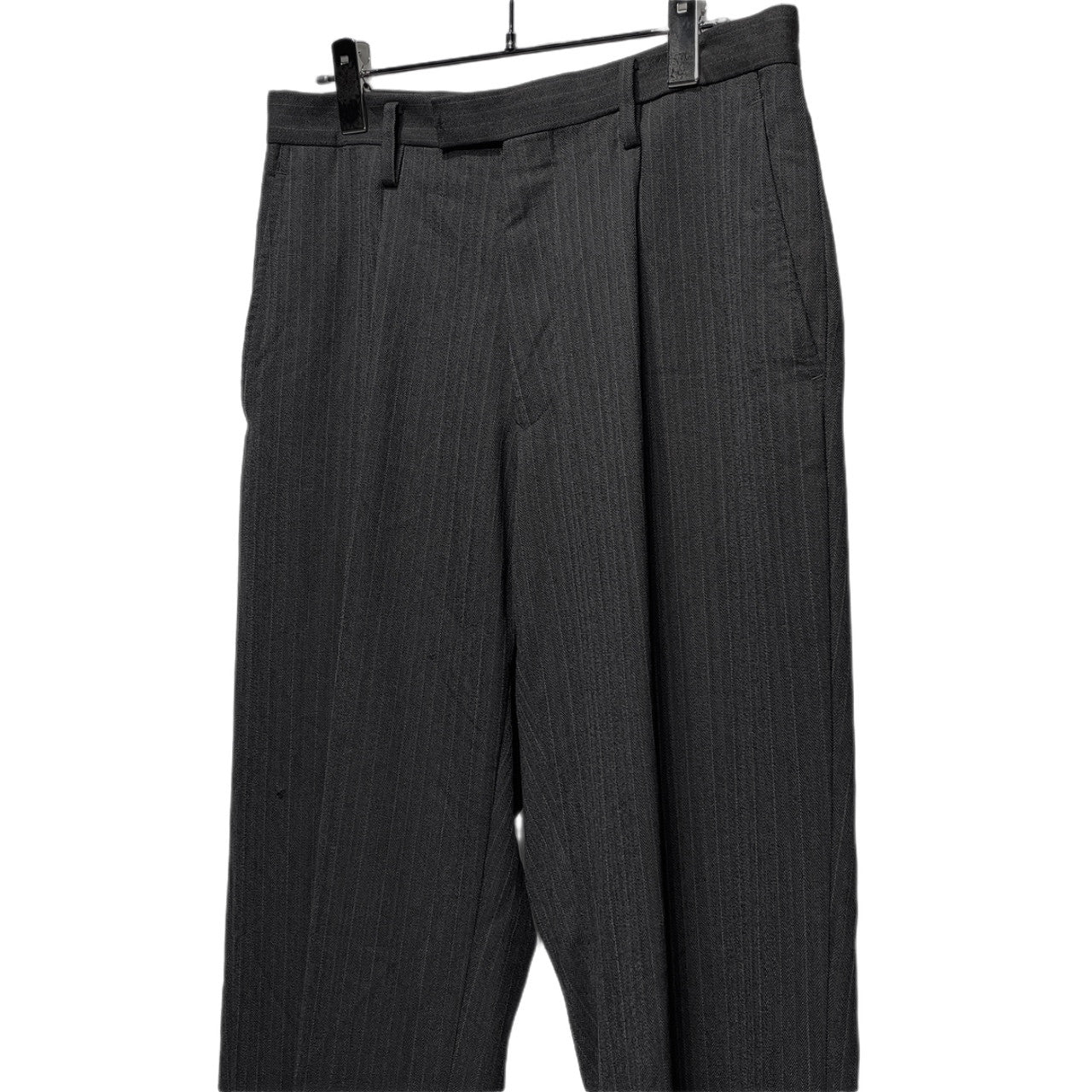 Y's for men Wool Stripe 1-Pleat Tapered Trousers Gray Size 4