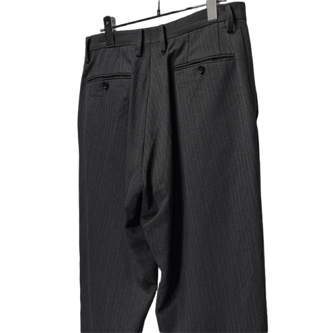 Y's for men Wool Stripe 1-Pleat Tapered Trousers Gray Size 4