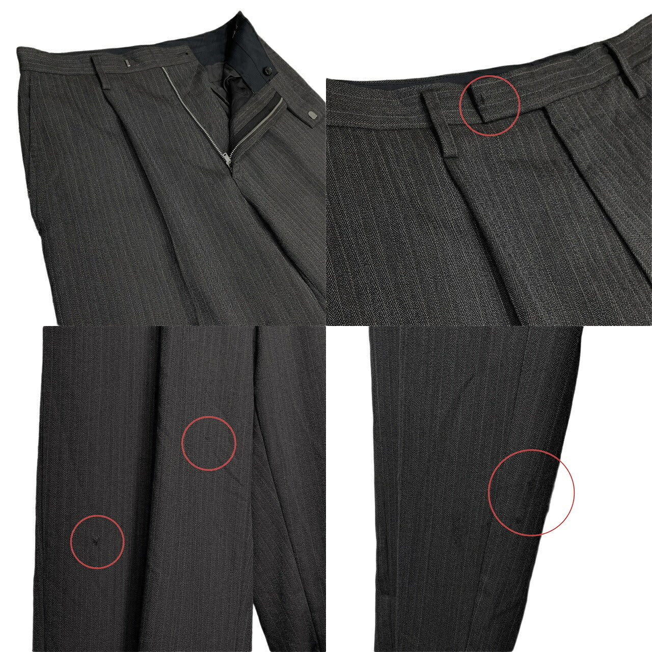 Y's for men Wool Stripe 1-Pleat Tapered Trousers Gray Size 4