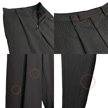 Y's for men Wool Stripe 1-Pleat Tapered Trousers Gray Size 4