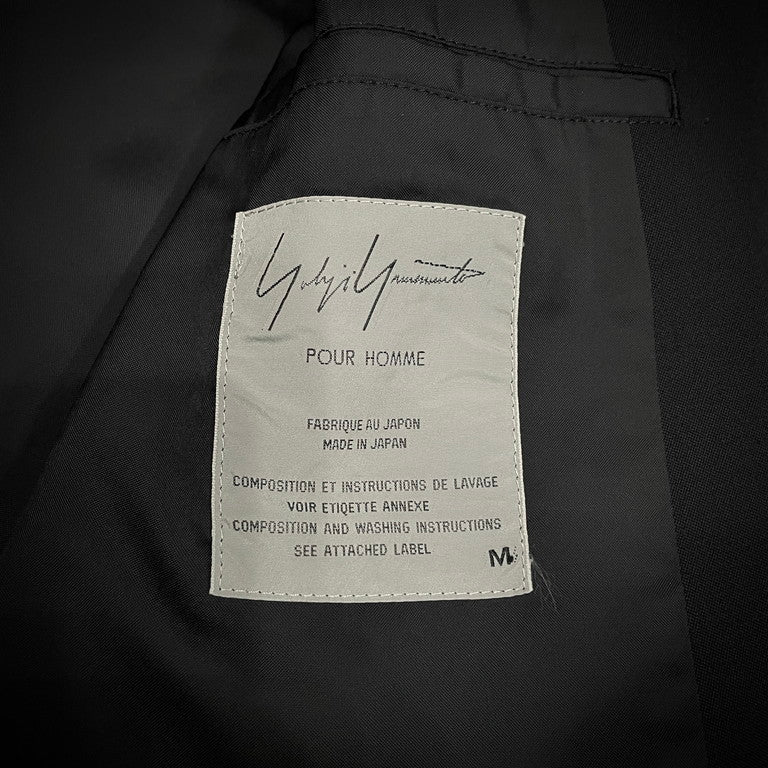 Yohji Yamamoto 99AW Wool Gabardine Buttonless Long Size M