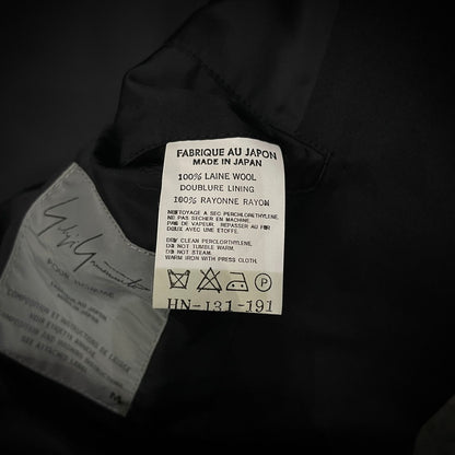 Yohji Yamamoto 99AW Wool Gabardine Buttonless Long Size M