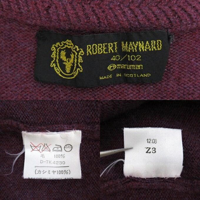 ROBERT MAYNARD Cashmere Vest Purple Size 40