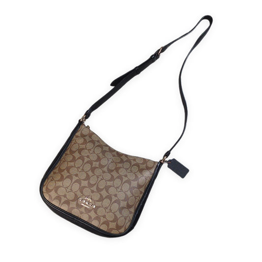 Coach Signature Pattern Leather Shoulder Bag