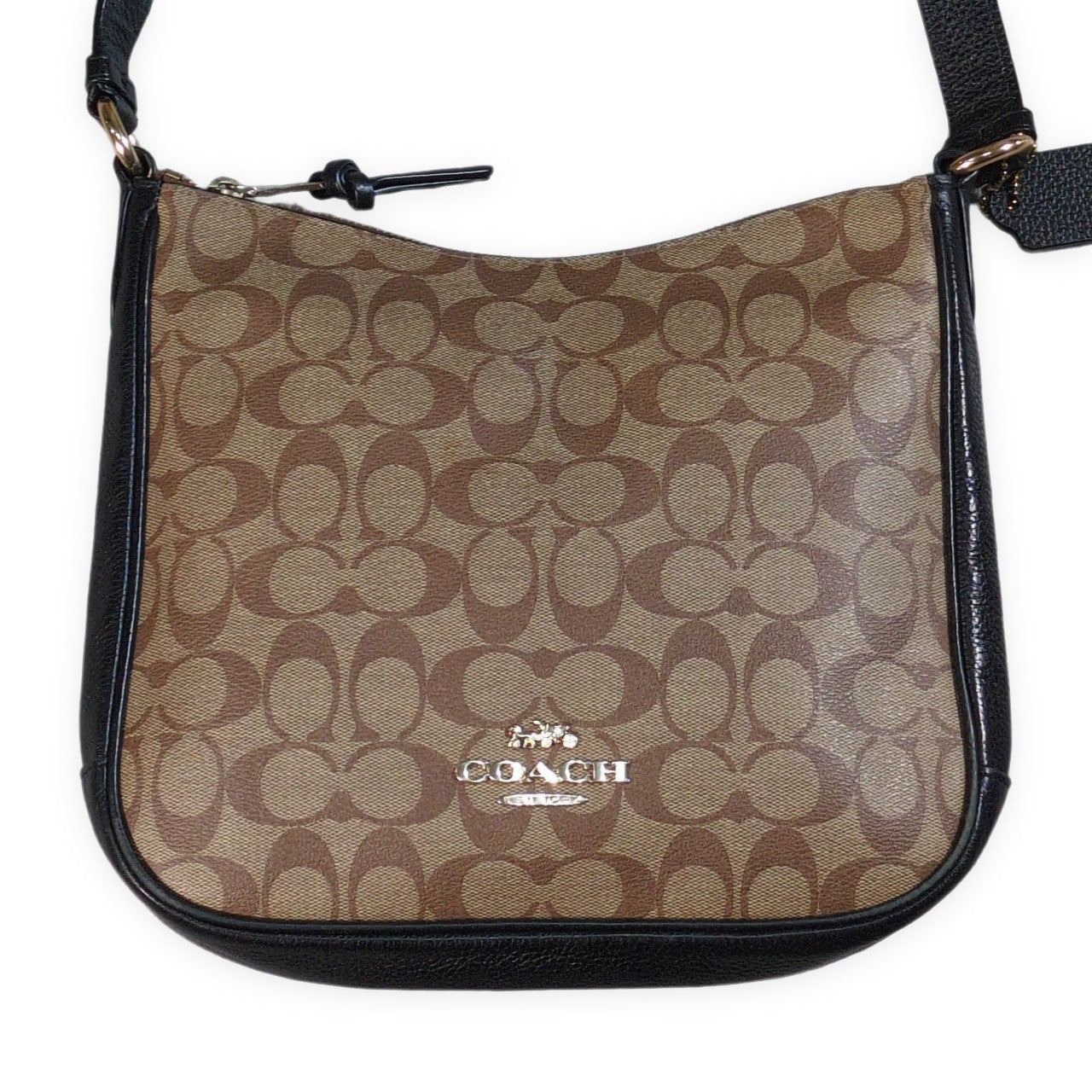 Coach Signature Pattern Leather Shoulder Bag