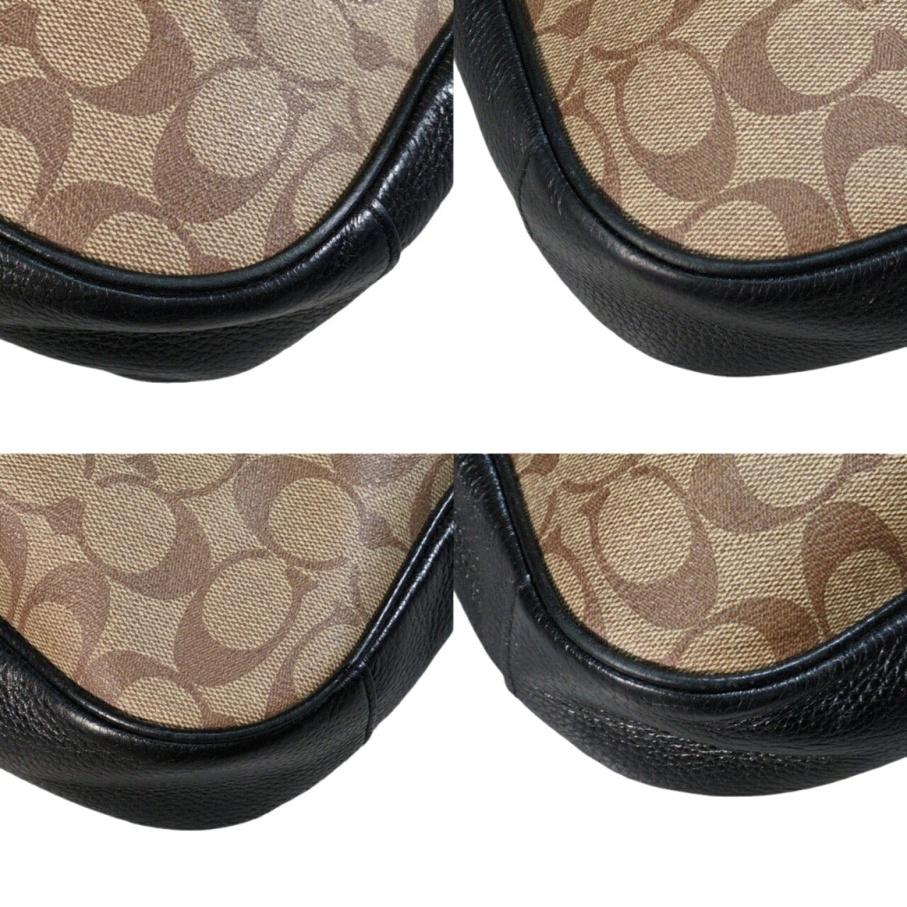 Coach Signature Pattern Leather Shoulder Bag
