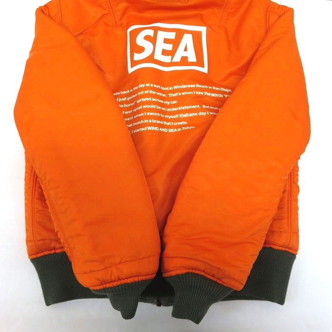 WIND AND SEA Reversible MA-1 Bomber Khaki/Orange Size M