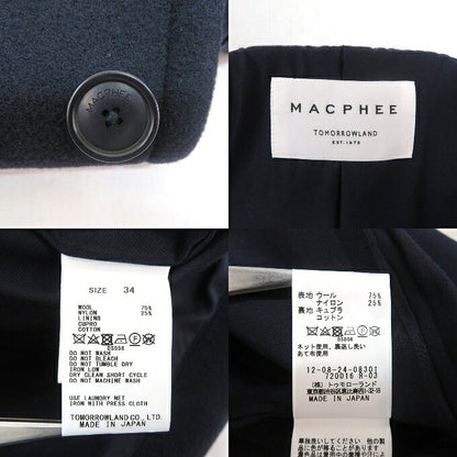 MACPHEE Pile Melton Oversize Coat Navy