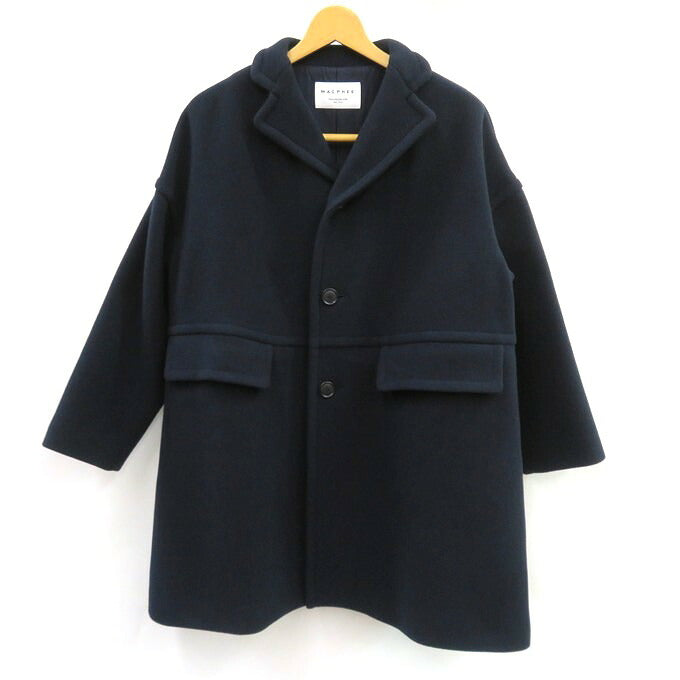 MACPHEE Pile Melton Oversize Coat Navy