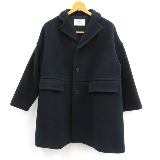 MACPHEE Pile Melton Oversize Coat Navy