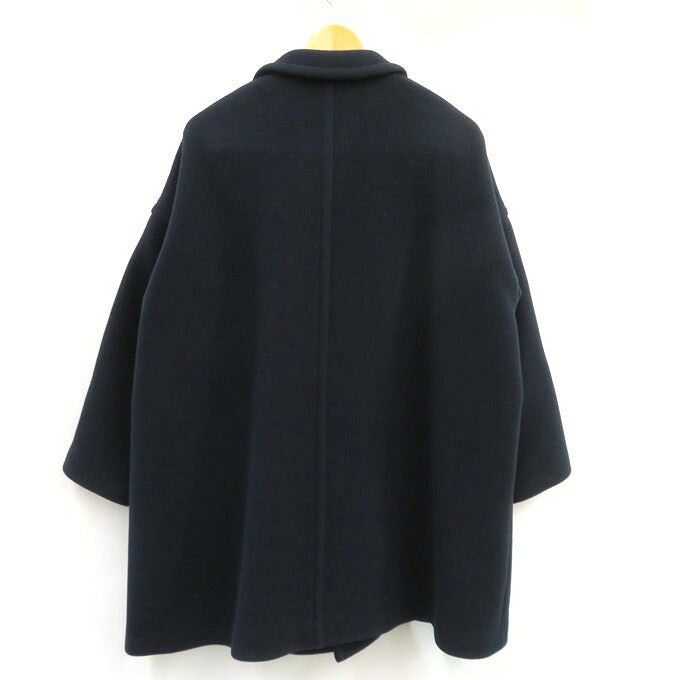 MACPHEE Pile Melton Oversize Coat Navy