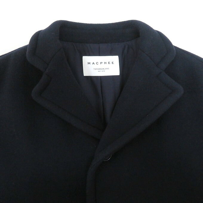 MACPHEE Pile Melton Oversize Coat Navy