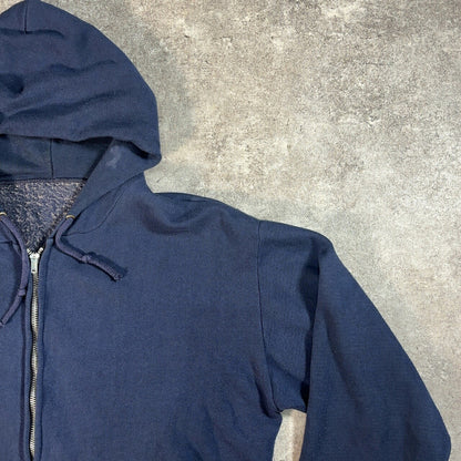 IDEAL 60s Vintage Navy Full Zip Hoodie Size L